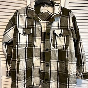 Lucky Brand Olive and Cream Plaid Jacket